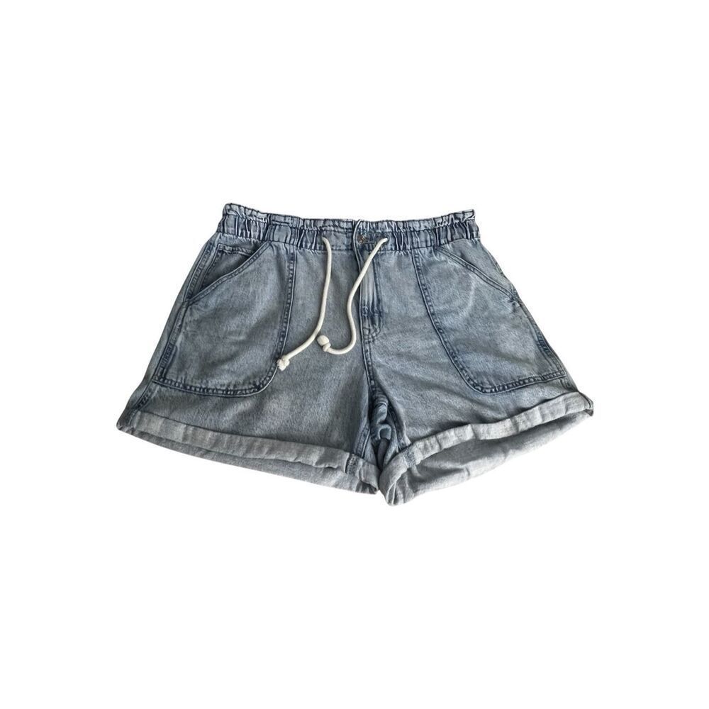 M Jeans By Maurices Paper Bag Waist Blue Denim Shorts 16 Original Fit High Rise